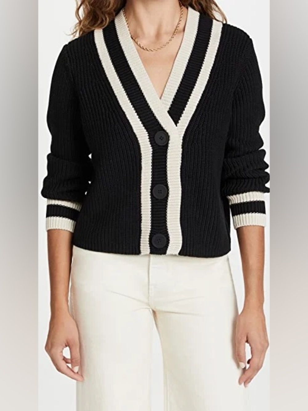 525 America Cotton Varsity V Neck Cardigan Size XS